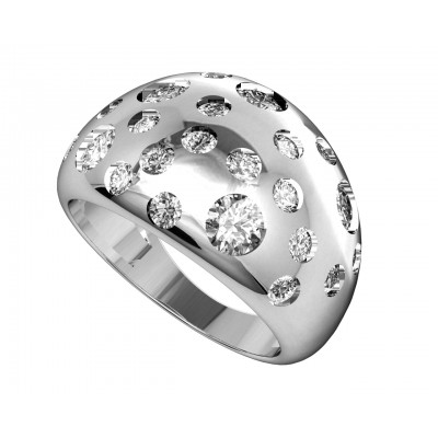 Verona Wide Dome Diamond Band